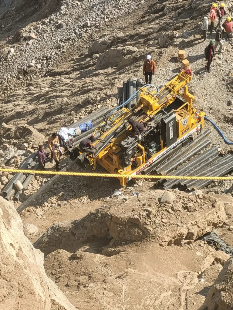 Micropile installation for Himalayan road safety and slope protection